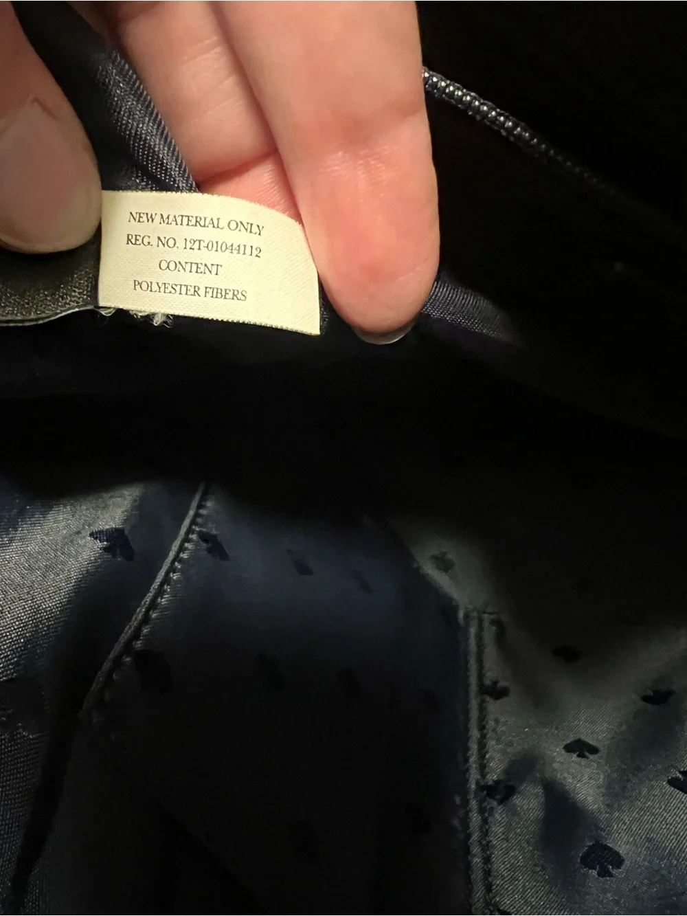 kate spade Quilted Navy Blue Polyester Tote